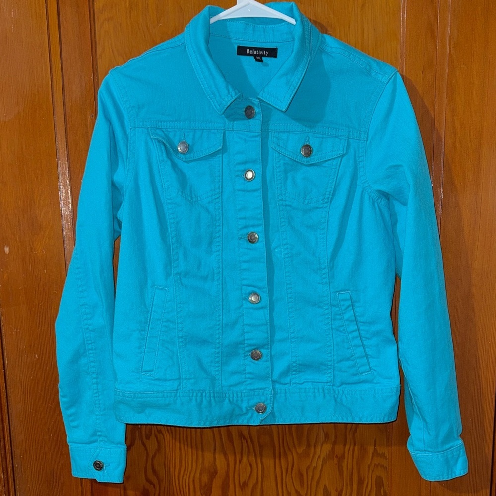 Relativity Blue Floral Embroidered Jacket - Picture 3 of 9
